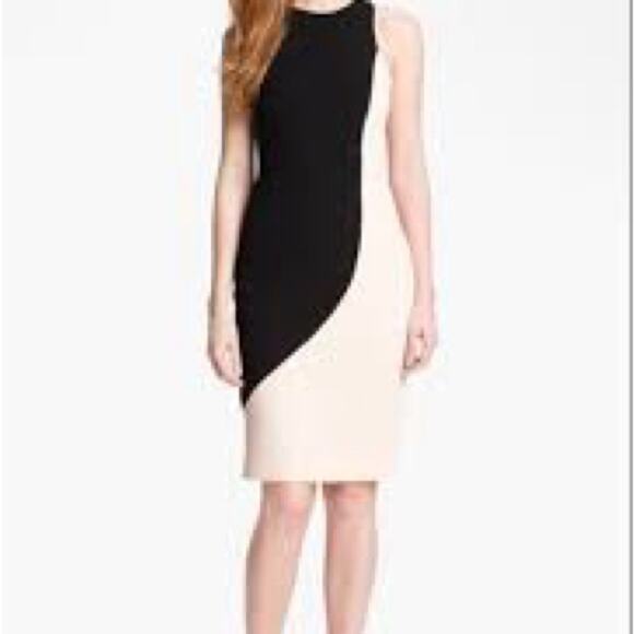 Rachel Roy size 6  Black and Cream colorblock Dress - Picture 1 of 8